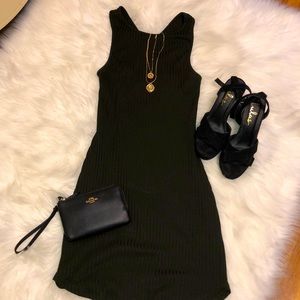 Army green dress with open back